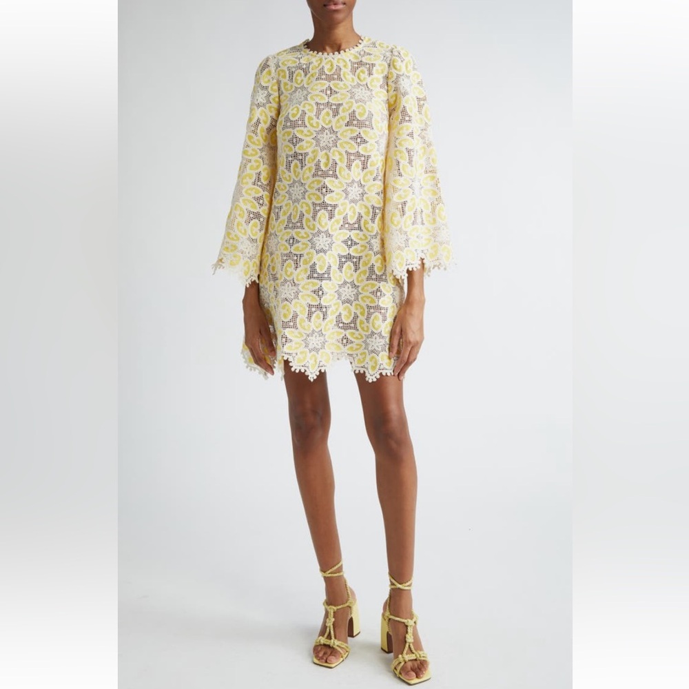 ZIMMERMANN GOLDEN LACE MINI DRESS